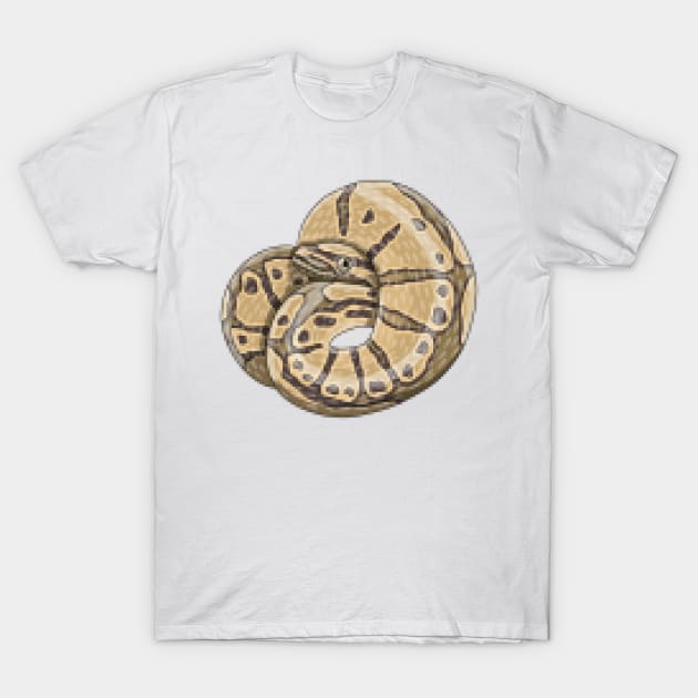 8bit hypomelanistic ball python T-Shirt by Artbychb